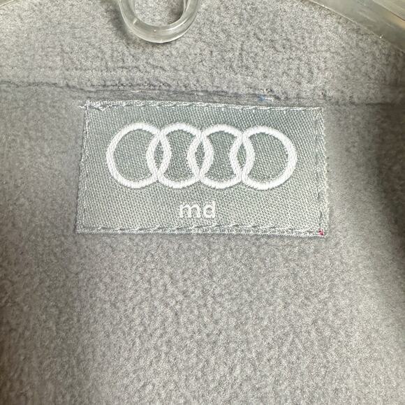 Audi Performance Soft Shell Vest Mens M Red Fleece Lined Zip Logo Wind Resistant - Picture 6 of 10